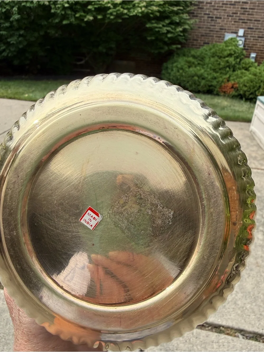 Vintage Brass Planter Cachepot Ribbed Made in India Boho Hollywood Regency